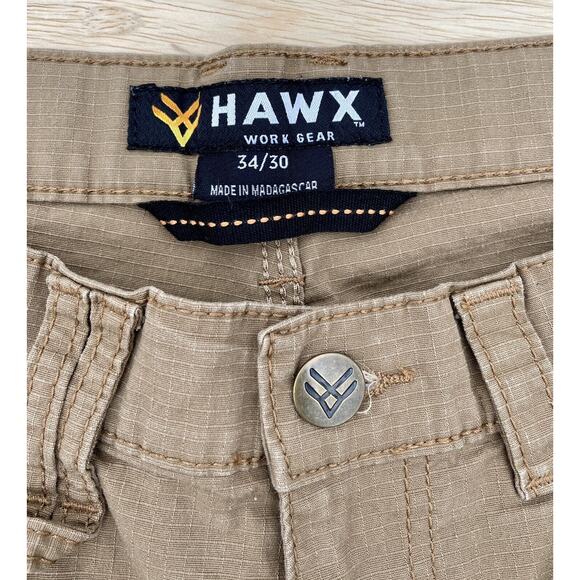 Hawx Pants Men's Work Gear Ripstop Fabric Stretch Pockets Tan Size 34 x 30 - Picture 5 of 6